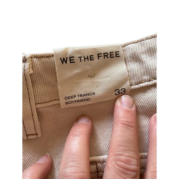 We the Free Deep Trance Dropped Boyfriend Jeans in casual khaki, size 33 NWT - Picture 6 of 9